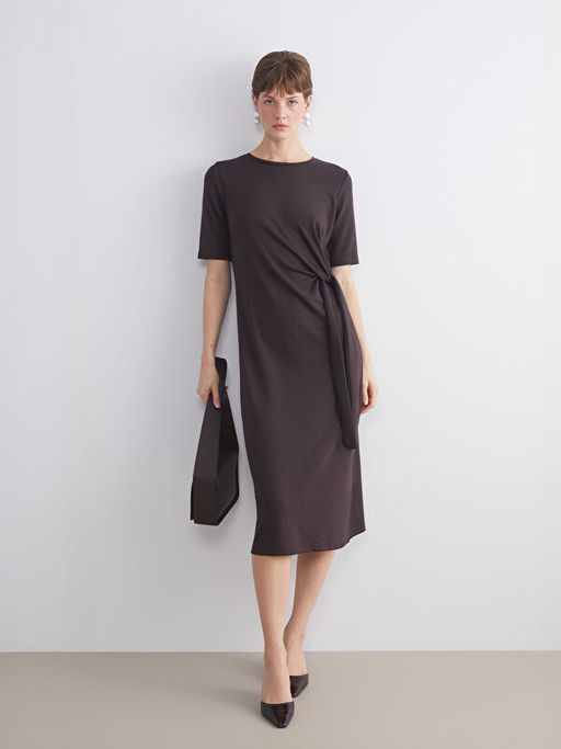 Bisiklet Yaka B?zg?l? Elbise