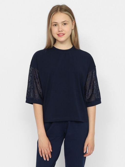 CRB wear/CWJG 63607-41 Джемпер для девочки,темно-синий/Ex.Cherubino  фото 2