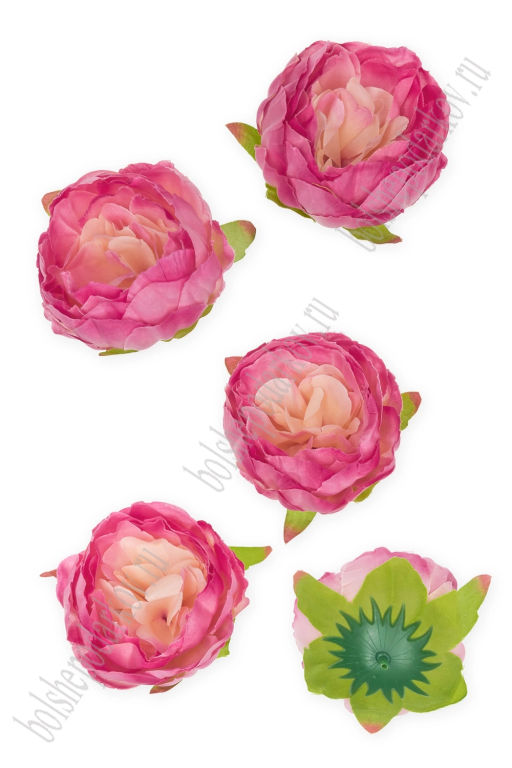 Головки цветов "Пион" 9 см (5 шт) SF-7874, фукси/персиковый