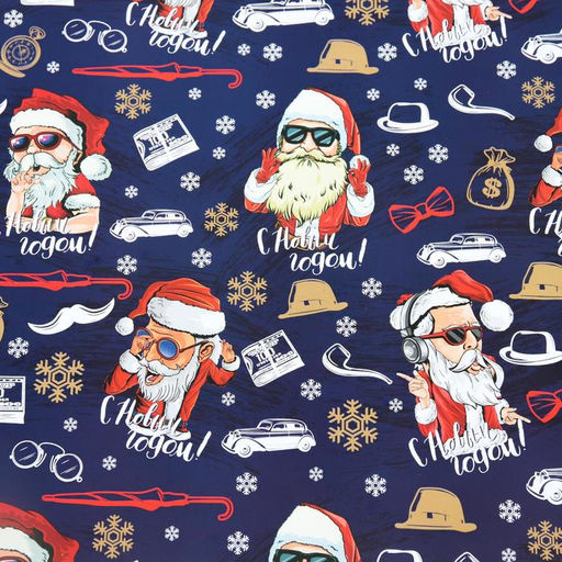 Цена за 10 шт. Бумага упаковочная глянцевая Кайфуша Санта, 50 х 70 см - UPAK LAND фото 4