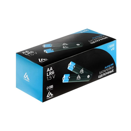 Батарейка алкалиновая (щелочная) Luazon, AA, LR6-5BL, отрывной блистер, 5 штук
