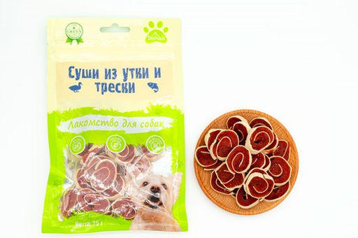 BIOHAUS Суши из утки и трески пакет 75 г, BHS031