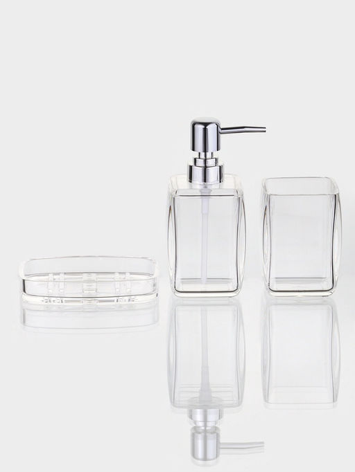 Набор для ванной «Эко», 3 предмета, дозатор, стакан, мыльница