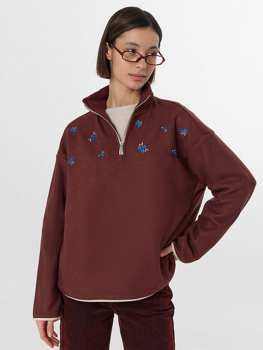 Толстовка женская коричневая из флиса