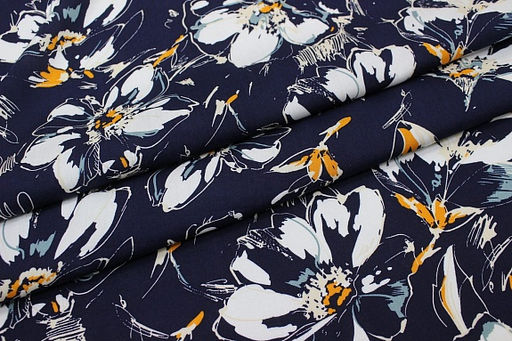 Штапель Селестина цв.чернильный, ш.1.45м, вискоза-100%, 90гр/м.кв - Купава фото 11