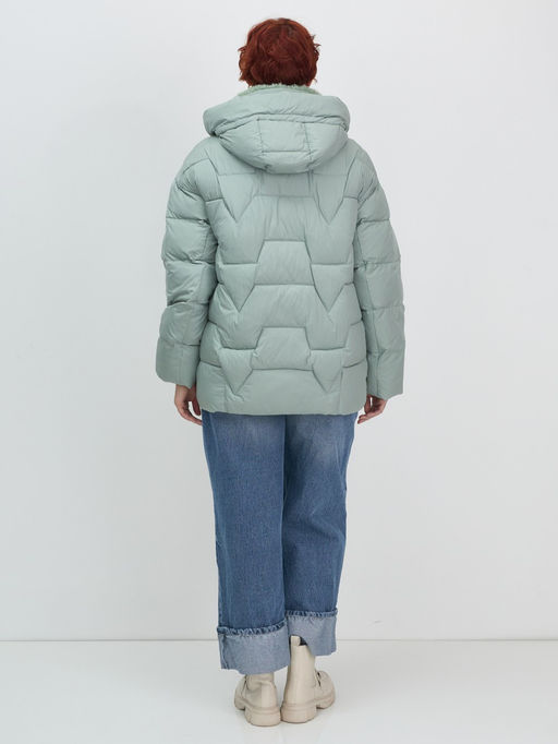 Куртка зимняя женская из овчина стильная и модная зеленого цвета 7309Z - Visdeer фото 14