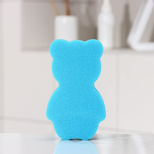 Цена за 4 шт. Губка для тела детская «Мишка», 14,5×9 см, МИКС