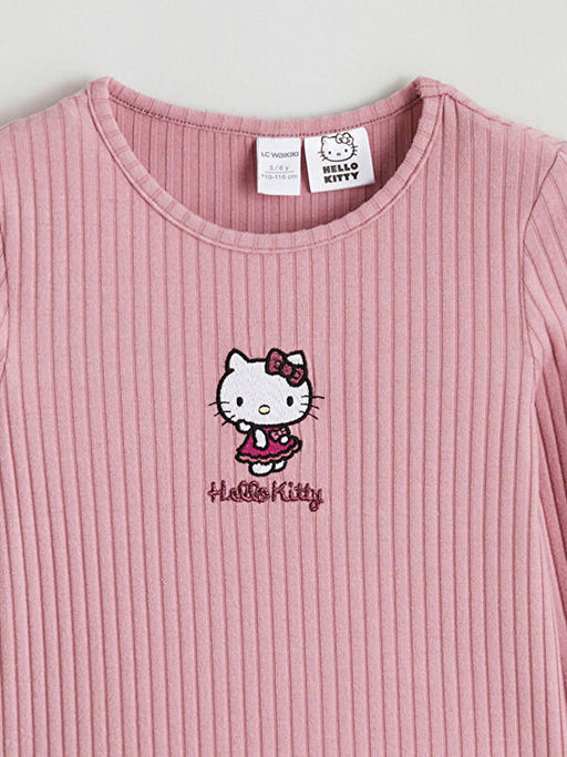 Bisiklet Yaka Hello Kitty Nak??l? K?z ?ocuk Ti??rt
