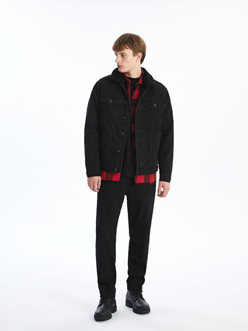 Standart Kal?p Erkek Jean Ceket