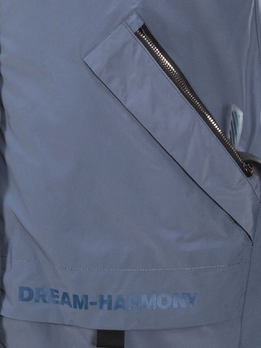 21-968 GRAY/BLUE Пальто женское зимнее (200 гр. холлофайбера) - Фабричный китай фото 12