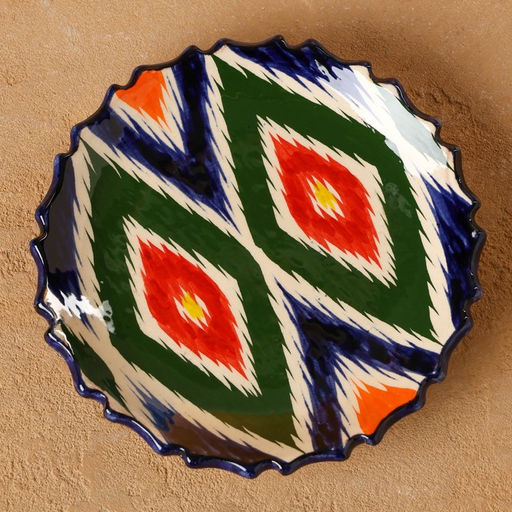 Тарелка узбекская Риштанская Керамика «Атлас», d=15 см, синяя