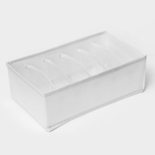 Органайзер для хранения белья LaDо́m, 6 ячеек, 28×16×10 см, белый