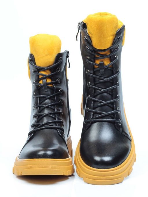 01-B2014B-500A-2 BLACK Ботинки демисезонные женские (натуральная кожа, натуральная замша, байка) - Фабричный китай фото 14