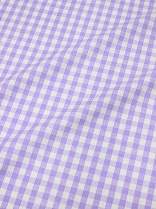 Теплый хлопок Клетка (0.7*0.7см) цв.сиреневый/белый, СОРТ2, ш.1.48м, хл-100%, 160гр/м.кв