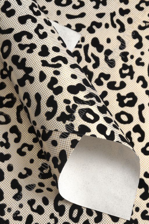 Кожзам с бархатом Леопардовый принт А4 (5 листов) SF-6000, золото №4