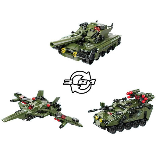 Конструктор безграничные идеи Qman «Военная техника», 3 в 1, 329 деталей