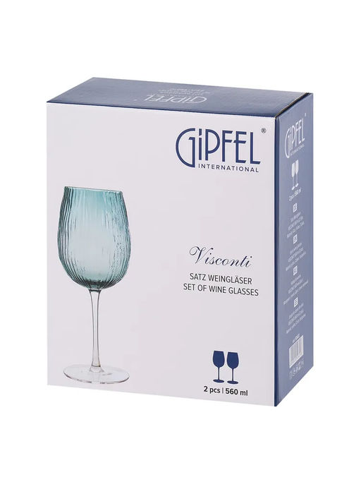 52622 GIPFEL Набор бокалов VISCONTI 560 мл (2шт.). Материал: стекло. Цвет: сине-зеленый.