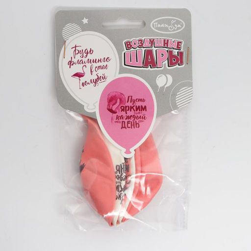 Шар латексный 12" «Фламинго. Пожелания», 2-сторонний, набор 5 шт.