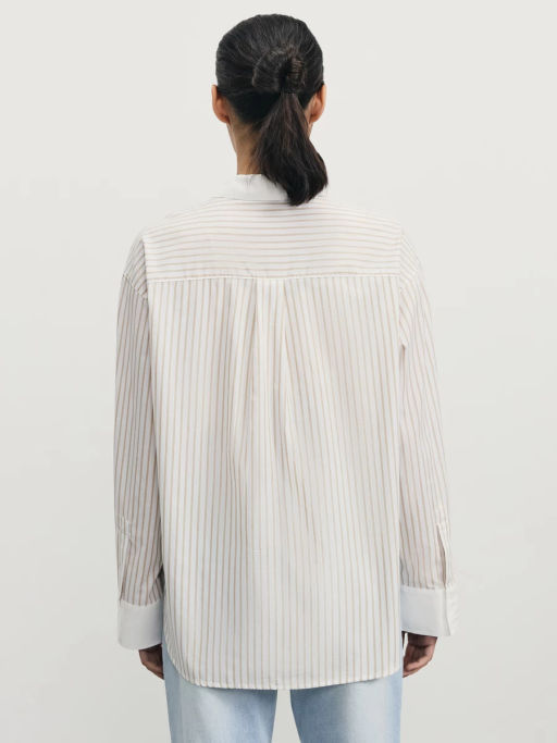 Рубашка из хлопка с контрастными деталями / Zarina фото 5