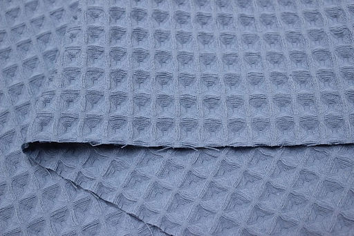 Вафельное премиум-полотно Бохо цв.Серо-голубой винтаж, ш.1.5м, хлопок-100%, 230гр/м.кв - Купава фото 3