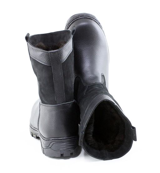 Мини-монголки мужские черные, литая подошва натуральная кожа - Мирунт фото 12