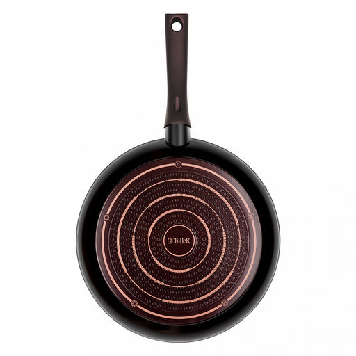 Сковорода с антипригарным покрытием д28см Аспайр, h5,3см, s3мм, дно д22,5см, s3,3мм, кованый алюминий, бакелитовая ручка с покрытием soft-touch, темно-фиолетовый, TalleR (Китай) Подходит для всех видов плит, включая индукционную. - Домашняя мода фото 5