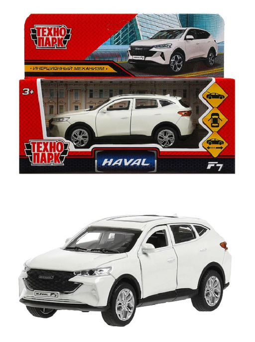 Технопарк. Модель "Haval F7" 12 см, металл, дв, багаж, инер, белый, арт.F7-12-WH