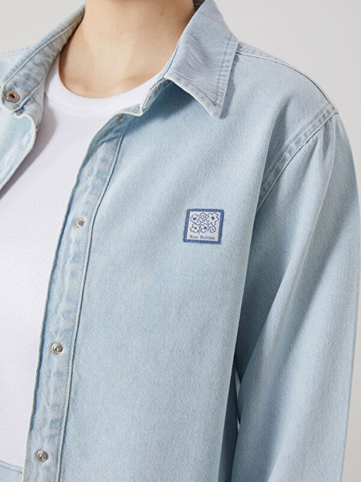 G?mlek Yaka Kad?n Jean Ceket