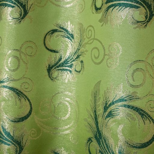 Арт. 4851/165/Ag, ПАВЛИН, фон основы оливковый, рисунок - золотой люрекс, ГОТОВЫЕ ШТОРЫ, ширина от 150 см x высота 270 см (на шторной ленте)