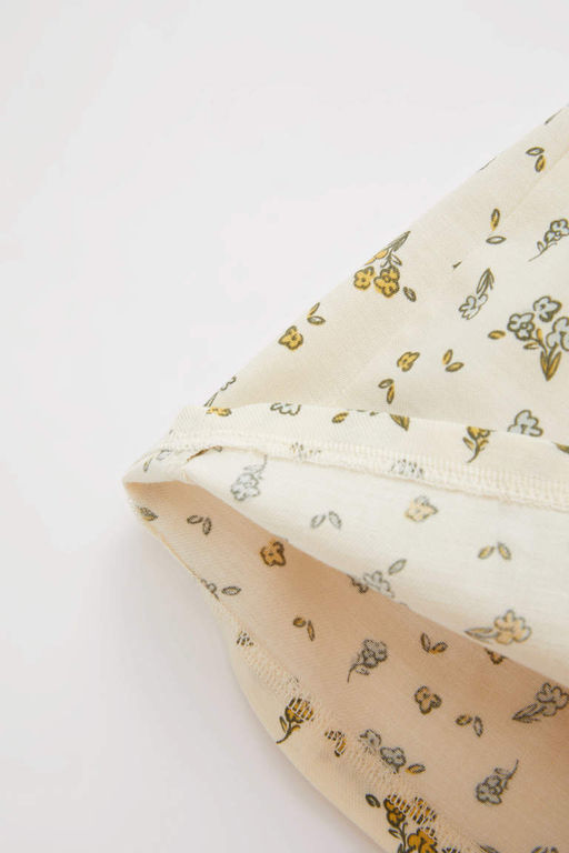 Саржевое платье без рукавов с цветочным принтом для маленьких девочек - Defacto фото 3