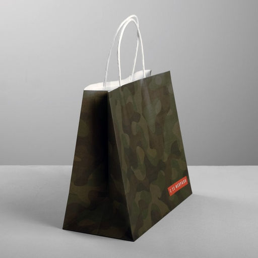 Цена за 2 шт. Пакет подарочный крафт, упаковка, С 23 февраля, 25?22?12 см