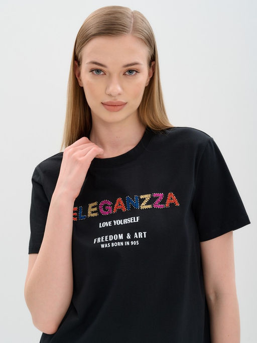 Футболка женская 12421-42019 black - Eleganzza фото 3