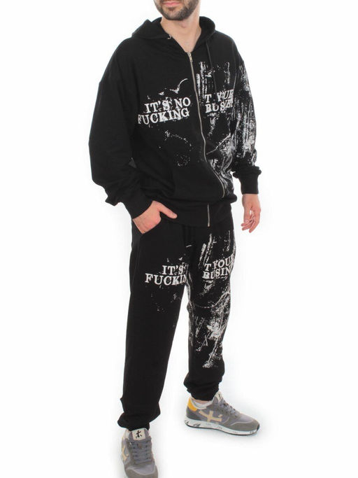 2630/7349 BLACK Костюм спортивный мужской (75% хлопок, 20% полиэстер, 5% спандекс)