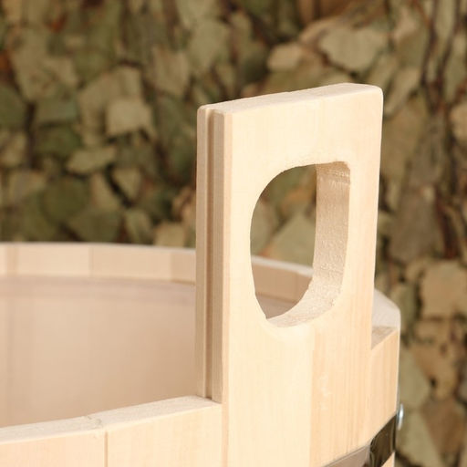 Шайка - таз для бани и сауны, 15 л, липа, пластиковая вставка, «Добропаровъ»