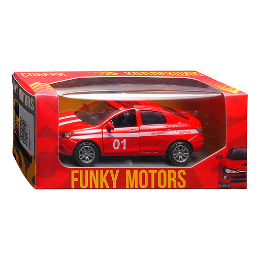 Красная инерционная машинка полицейская вид В die-cast, 1:32