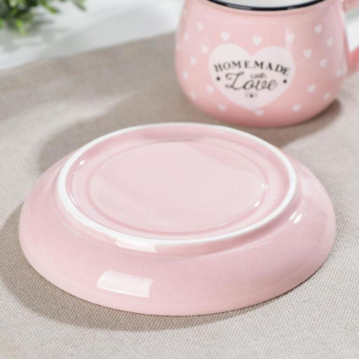 Кофейная пара «Уютный дом», 2 предмета: чашка 180 мл, блюдце d=12,5 см, керамика, цвет МИКС