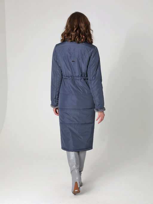 24301 Пальто дем. серо-синий - Dizzyway фото 3