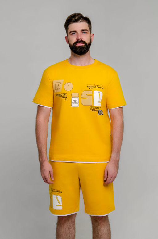 Арт. 63611 Комплект с шортами мужской 48-56 (5 шт) Цвет:горчичный - Идеал фото 9