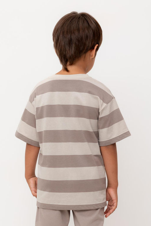 КР 302461/бежевый,коричневый,полоска к554 фуфайка (футболка) для мал - Crockid фото 5