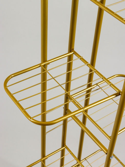 Подставка для цветов Greengo, 8 полок, 43×22×141 см, напольная, металл, цвет золотой