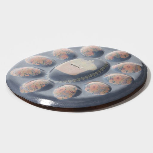 Подставка для яиц Доляна Пасха, 10 ячеек, 24?20.5 см, стекло, чёрная