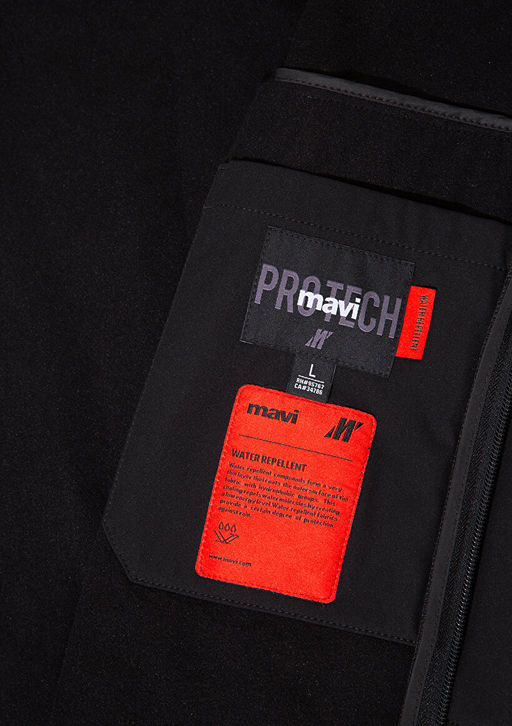 Dik Yaka Siyah Ceket - Mavi фото 9