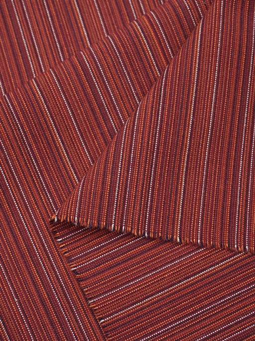 Пестрядь этнограф. под домоткань Бордово-терракотовый меланж-полоска, ш.1.55м, хл-100%, 205гр/м.кв - Купава фото 3