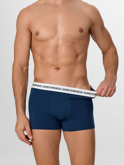 Цена за 2 штуки! Трусы боксеры мужские синие - Mark formelle фото 4