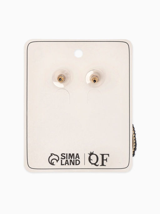 Серьги «Сияние вечера. Двойной овал», серые в золоте