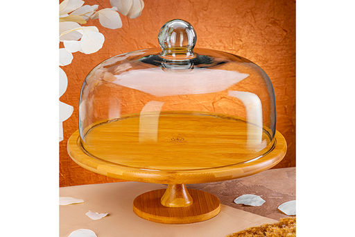 Блюдо сервировочное на ножке 31,5*31,5*28,5 см + стеклянная крышка - Elan gallery фото 19