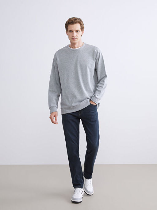 Bisiklet Yaka Erkek Sweatshirt