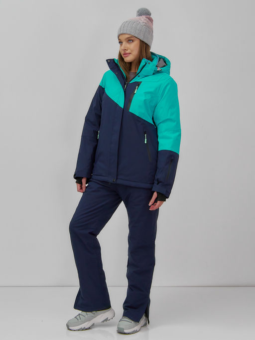 Горнолыжный костюм женский зимний бирюзового цвета 0707Br - Chunmai фото 8