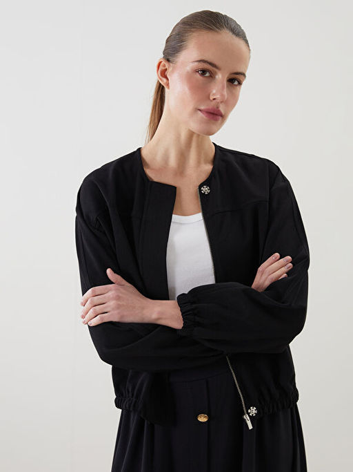 Bisiklet Yaka Oversize Kad?n Kolej Ceket