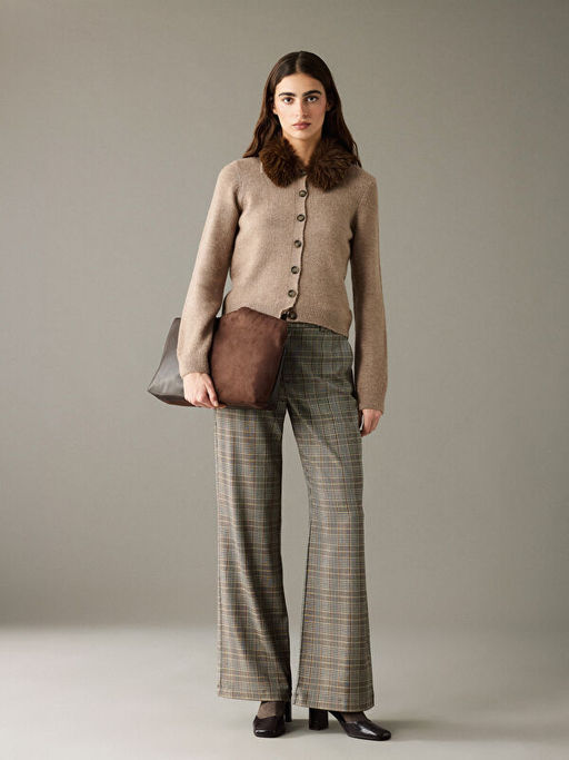 ??kar?labilir K?rk Yaka Kad?n Triko H?rka